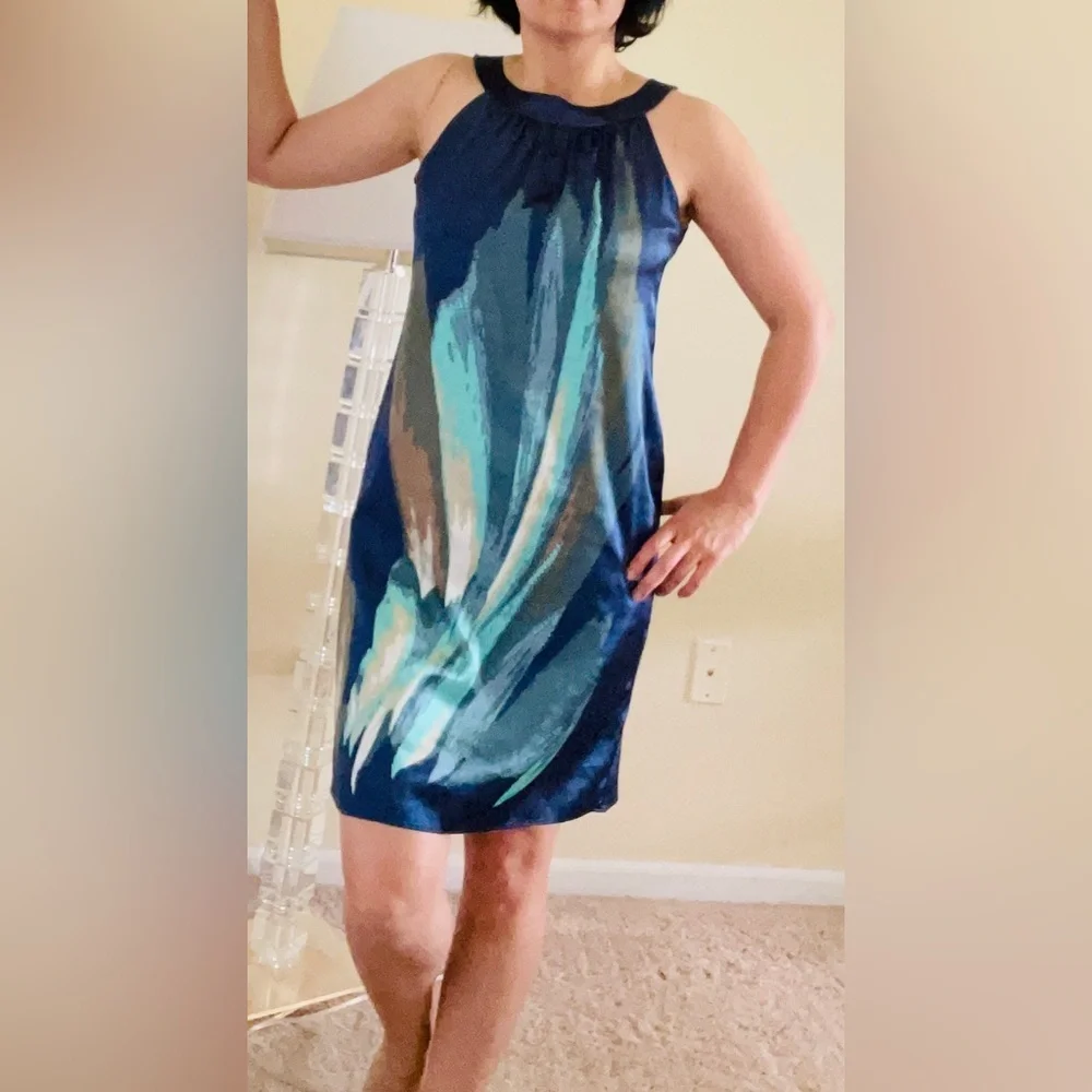 Taylor silk dress size 4, with a tie in the back of neck, mini dress - Picture 1 of 5